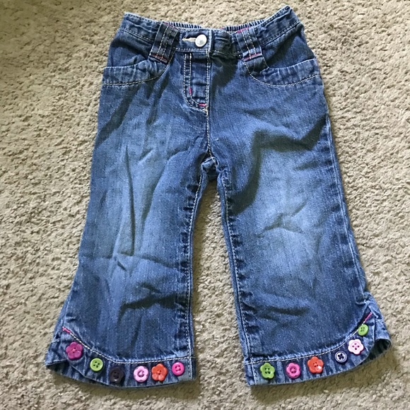 Gymboree Other - Gymboree Denim Jeans w/Multicolor Flower Buttons